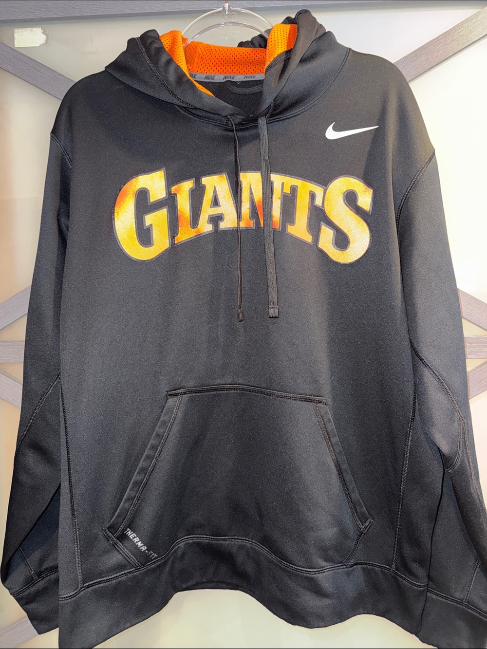 Nike Black Hoodie with Orange and Yellow Giants Logo
